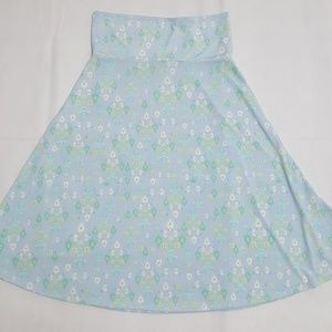 Lularoe M Blue Chandelier Folk Art Floral Azure